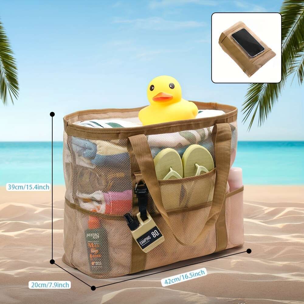 Universal 40-50L Polyester Tote Bag, Multi-Pocket, Large Capacity, Non-Waterproof, with Leisure Outdoor Equipment and Accessories Storage