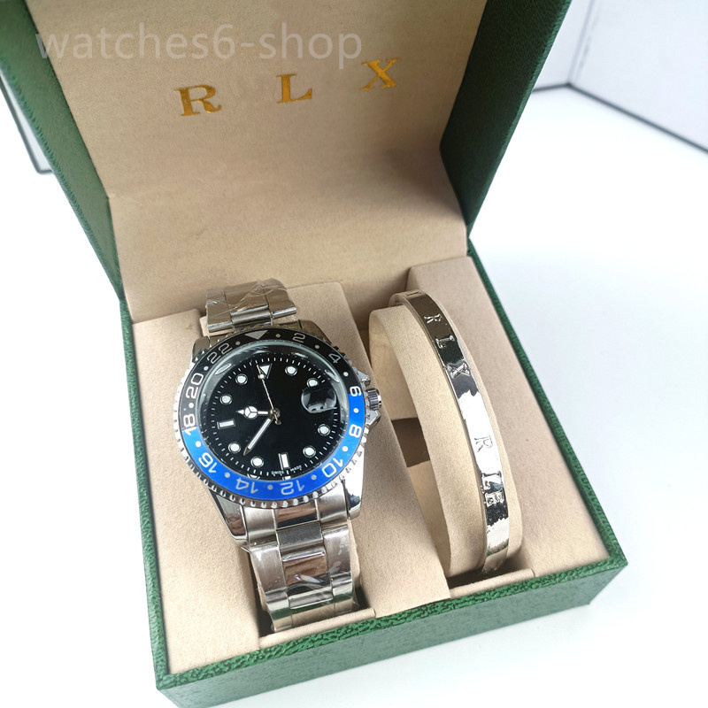 2pcs Luxury Fashion Men Women Watch Set Silver Strap Ladies Quartz Wristwatch Alloy Bracelet For Ladies Gift with box