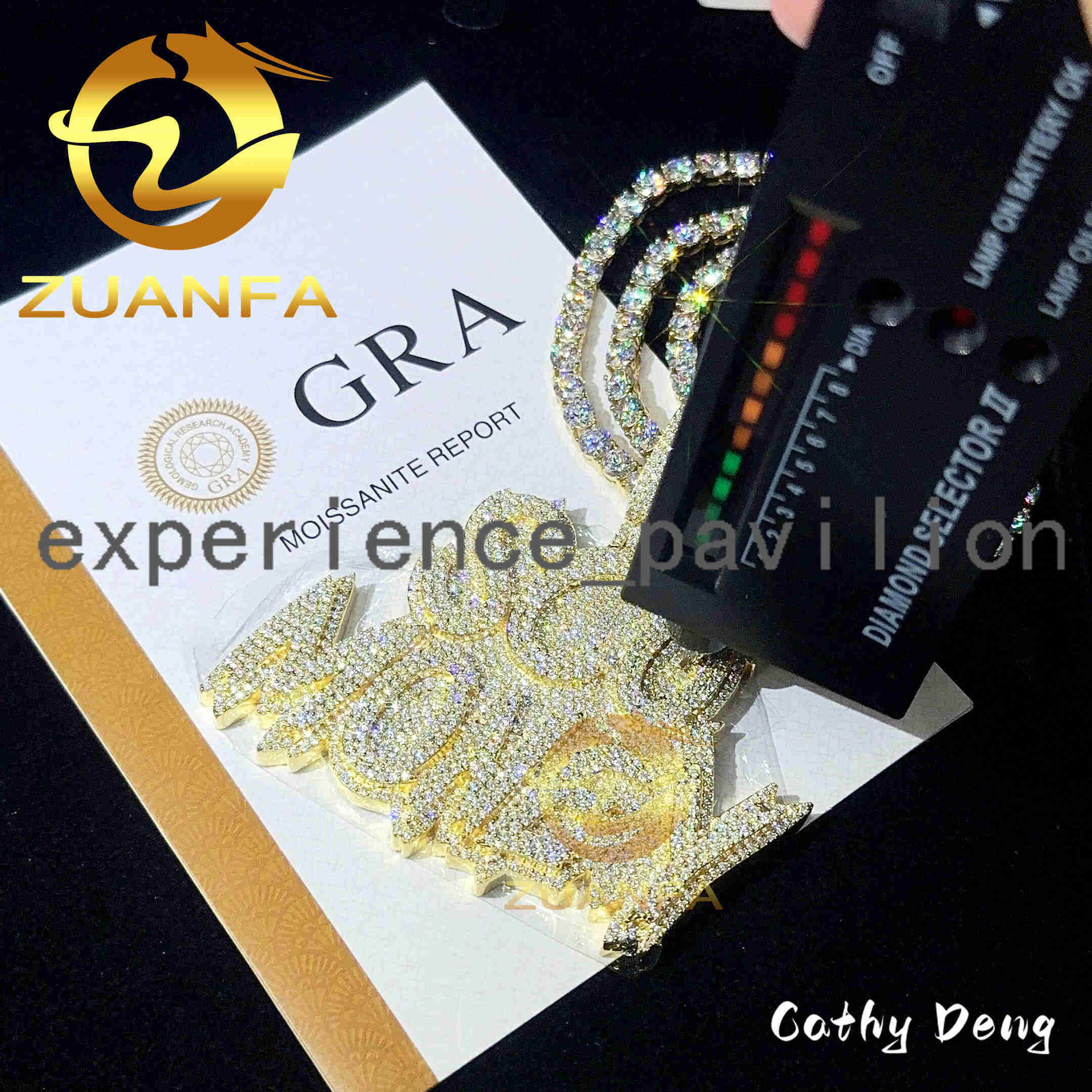 Hip Hop Charms Iced Out Pendant VVS Moissanite Hip Hop Jewelry Custom Initial Letter Pendant Necklace Pendants for Men Women