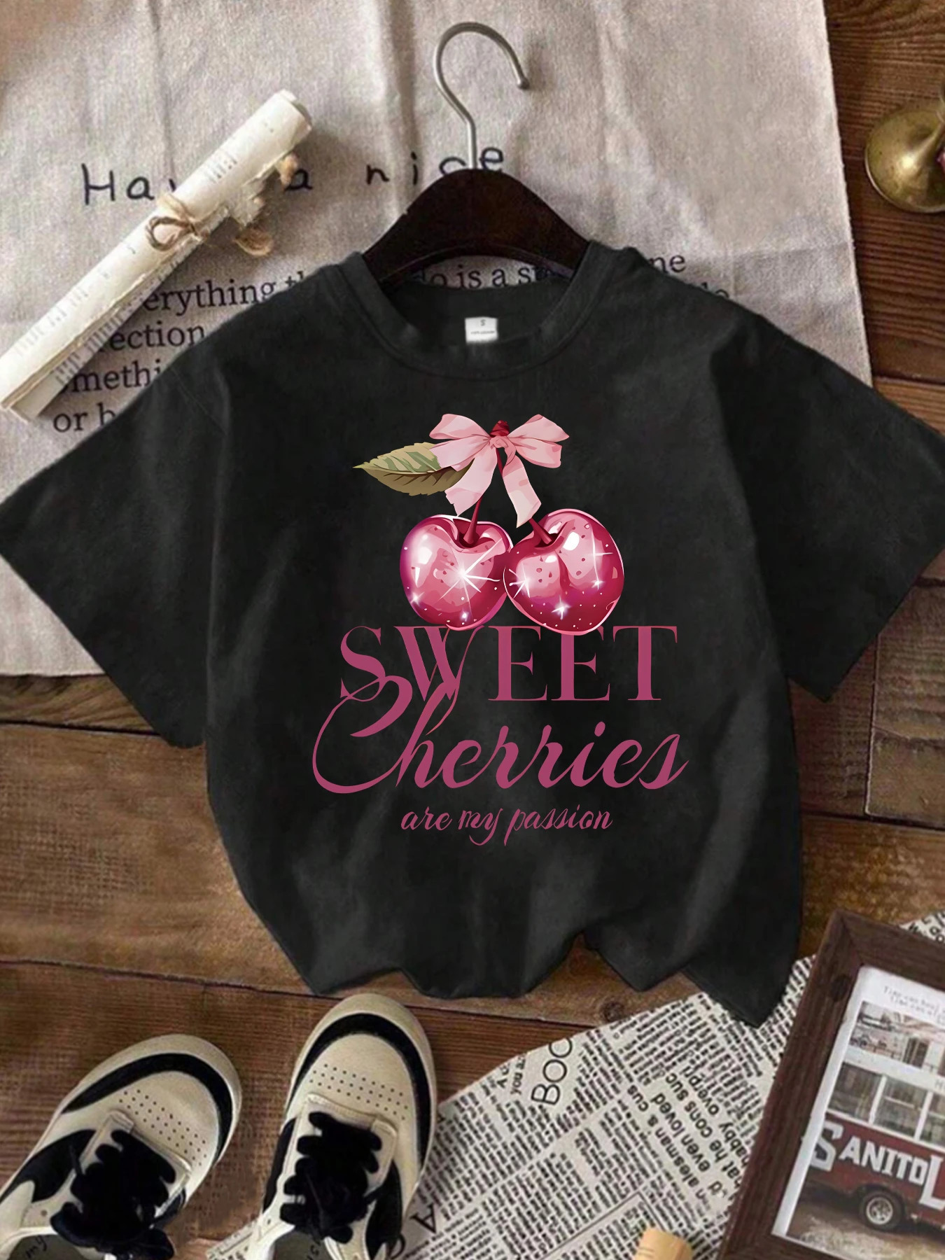 Large size round neck women Tshirt short sleeve wild printed elastic soft half 250514