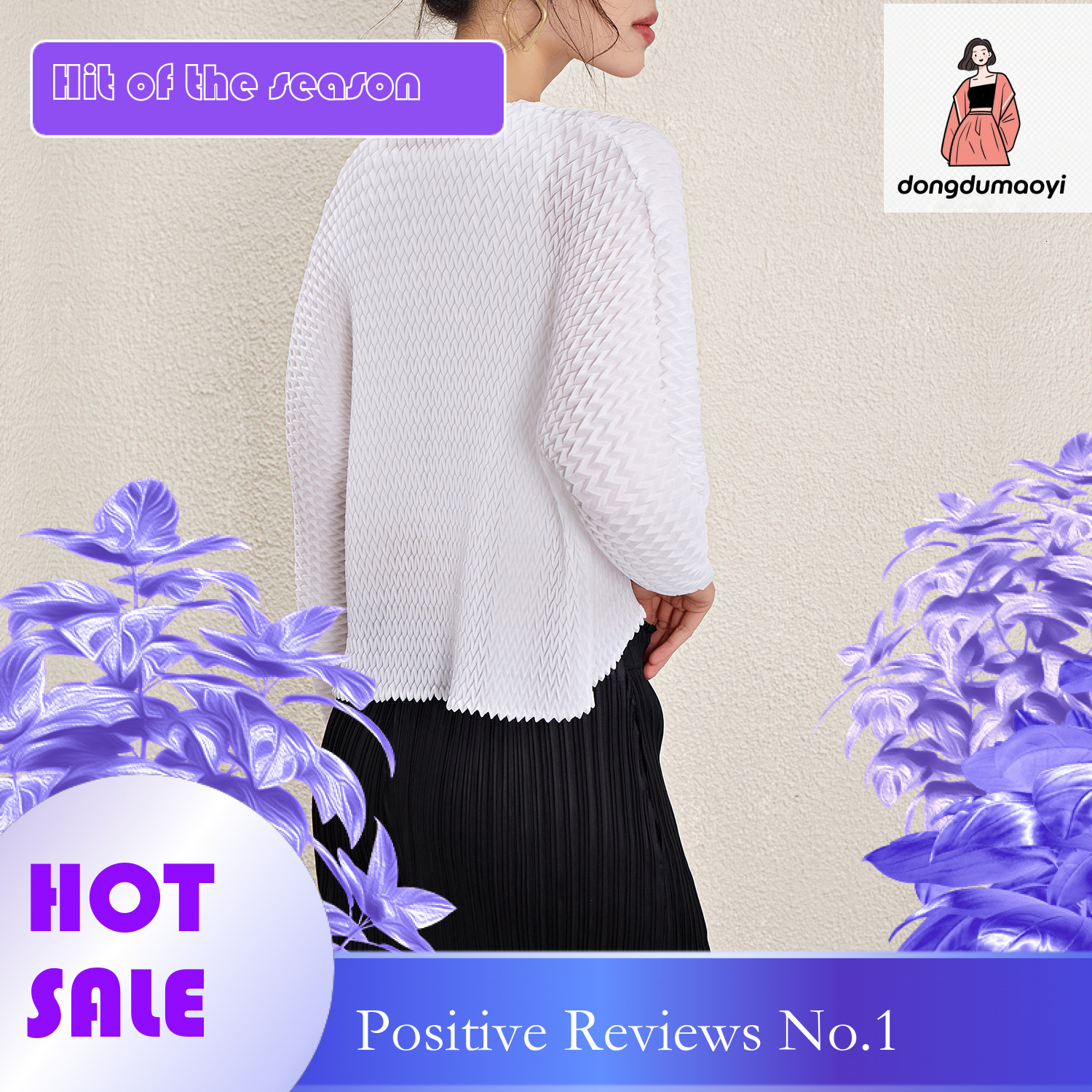 dongdumaoyi Wrinkle one button V-shaped pleated small outer versatile, elegant and slimming, regular cardigan for women, shawl, air-conditioned shirt