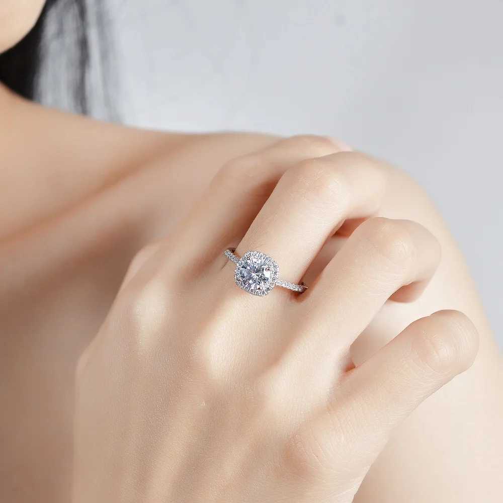 100% Real Moissanite Ring Adjustable Size S925 Sliver D VVS1 Pass Diamond Test Pen GRA Certificate 18K Plating Rings for WomenXJ250514