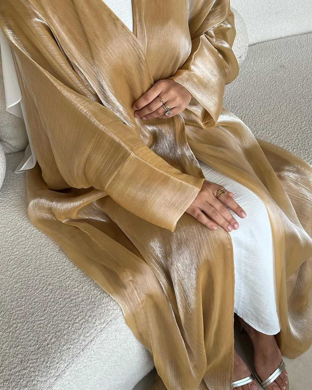 Shiny Abayas Women Muslim Dress Eid Dubai Kimono Abaya Turkey Kaftan Ramadan Ka Caftan Marocain Femme Robe Islam Jalabiya X250514