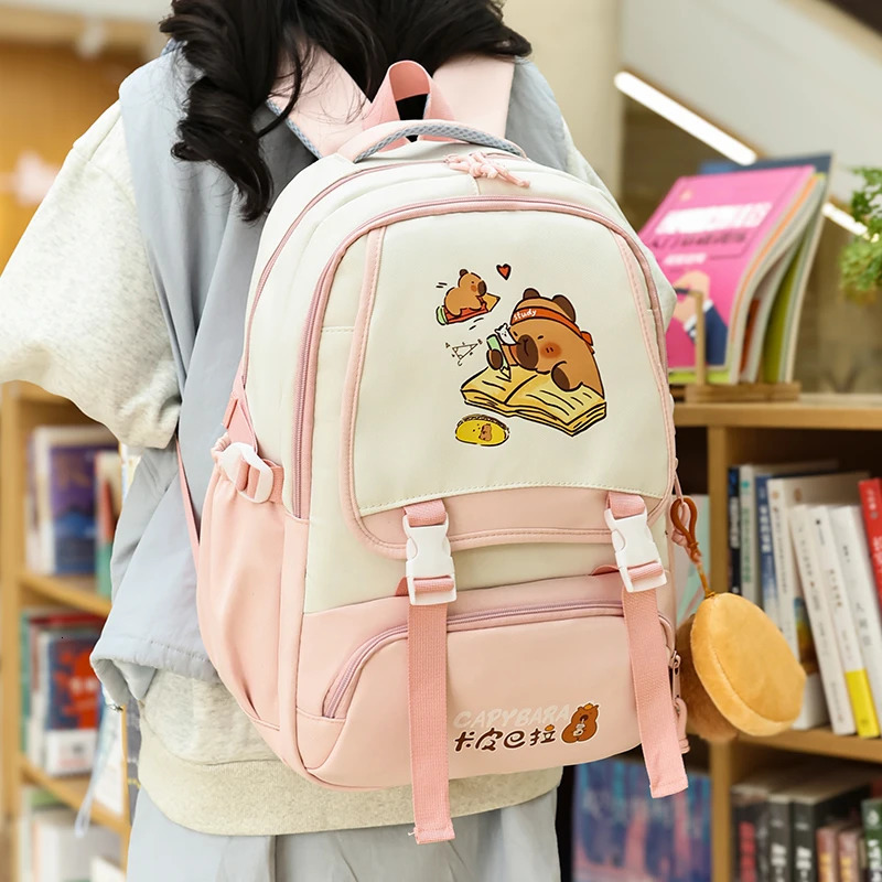 Cartoon Capybara Backpack School Backpack Kawaii Backpack School Bag Gift for Kids Boys Girls 250514