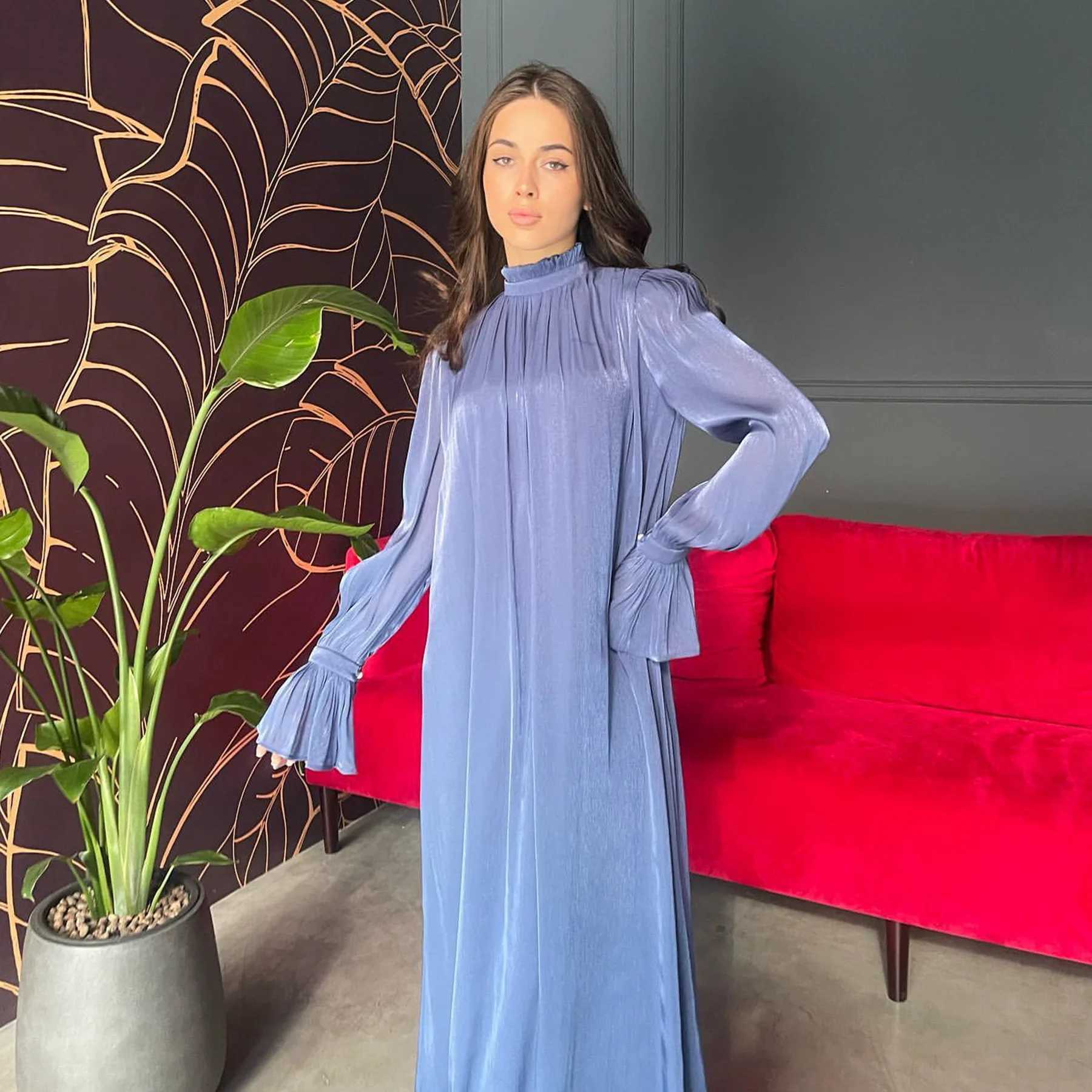 Ramadan Satin Abayas for Women Eid Djellaba Muslim Shiny Maxi Dress Dubai Abaya Turkey Kaftan Robe Caftan Marocain Femme Vestido X250514