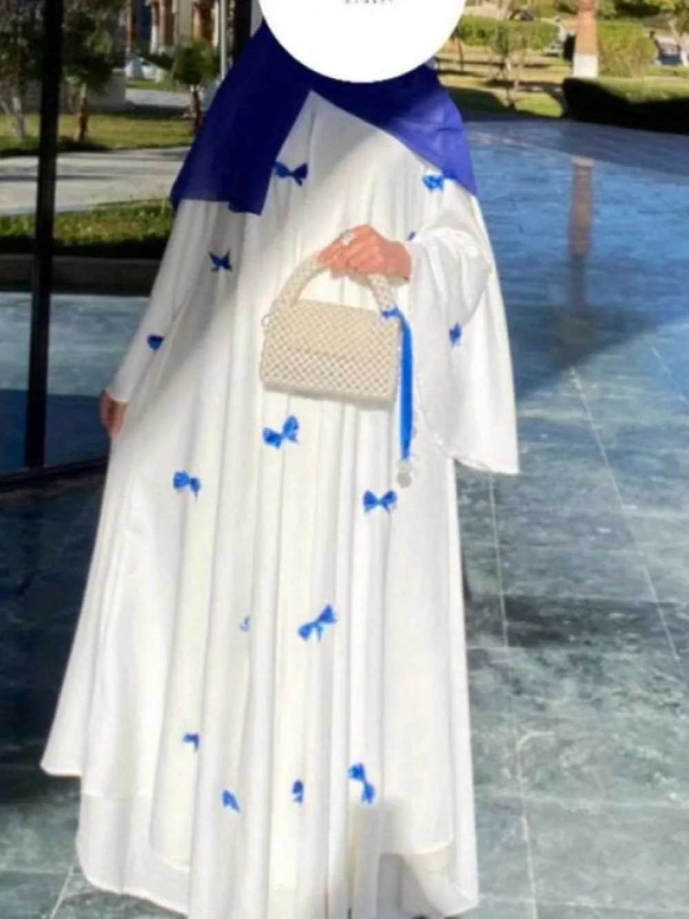 Women Dress Muslim Abaya for Eid Arab Bow Flare Slve Long Robe Jalabiya Ramadan Dubai Abayas Kaftan Vestidos Morocco Dresses X250514