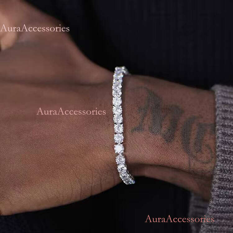 Factory Directly Sterling Sier Mossanite in Stock 2mm--6.5mm VVS Moissanite Dia Tennis Bracelets