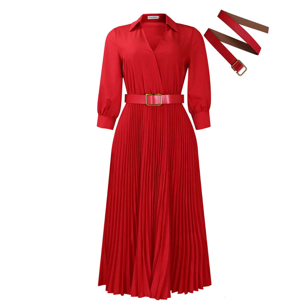 Women's Wear Women's Clothing Autumn New Style Fashionable Temperament Solid Color Plus Size Dress