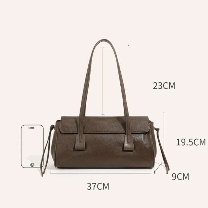 New Flap Women's Underarm High-Grade Handheld Pillow Popular Versatile Shoulder Soft Leather Horizontal Bag