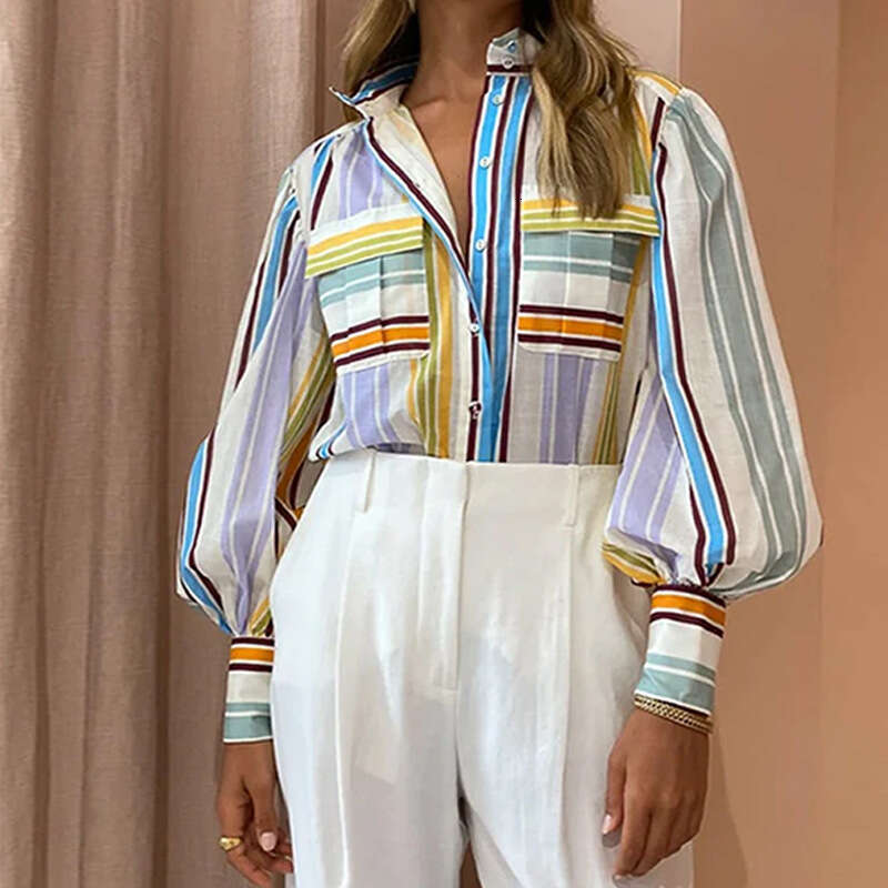 Clothes Tops Womens Tops Designer Shorts Men T Shirts Tshirt 2025 New Style Commuting with Flip Collar Printed Long Sleeve Casual Fashion Womens Shirt