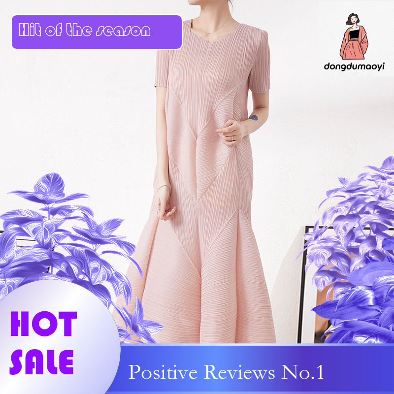 dongdumaoyi French light luxury cold style women s high end with pleated silhouette and short sleeved cake princess dress design