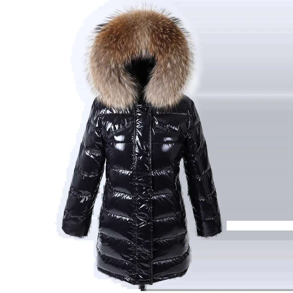 Maomaokong Winter Waterproof Jacket Women Real White Duck Down Lining Coat Natural Raccoon Fur Collar Warm Black Down Jacket