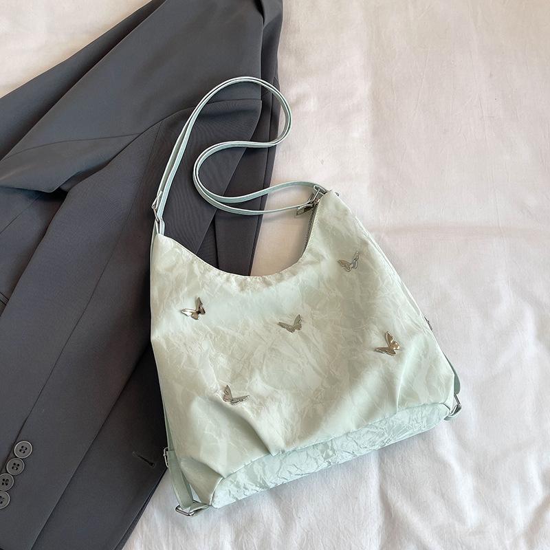 Free Delivery Designer Bag Leisure Soft Surface Large Capacity Butterfly Decorative Shoulder 2025 New Fashionable Commuting Backpack Multi Purpose Tot
