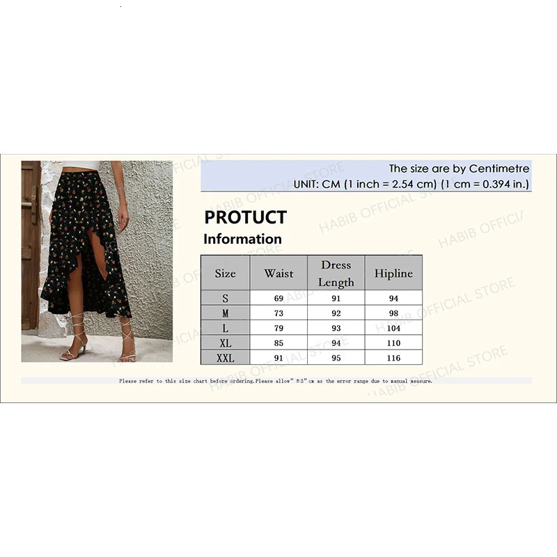 Womens Ruffle Edge Irregular Half skirt Elegant and Hanging Dress Fashionable Summer Midi Floral Print Beach 250514