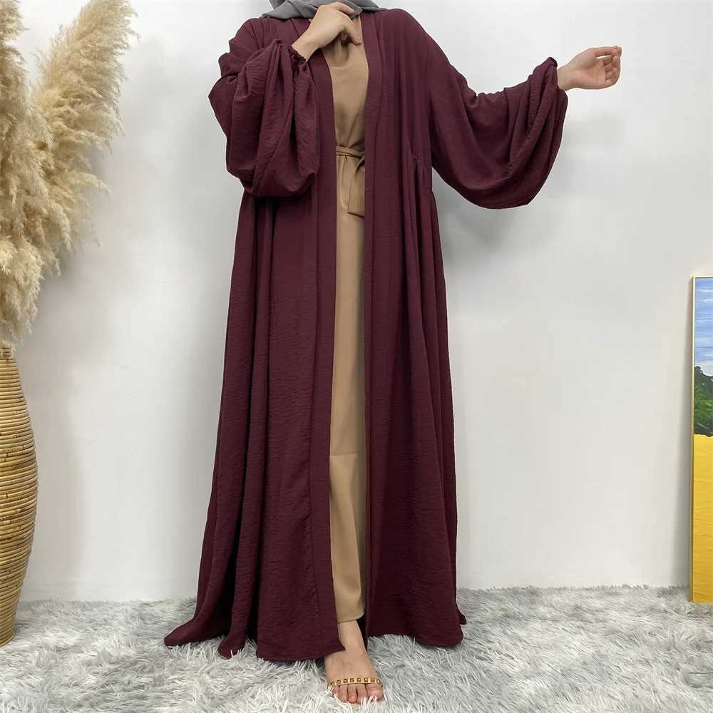 Satin Abaya for Women Shimmer Lantern Slve Islamic Hijab Robe Dubai Turkey Modest Outfit Kaftan Ramadan Muslim Long Dress X250514