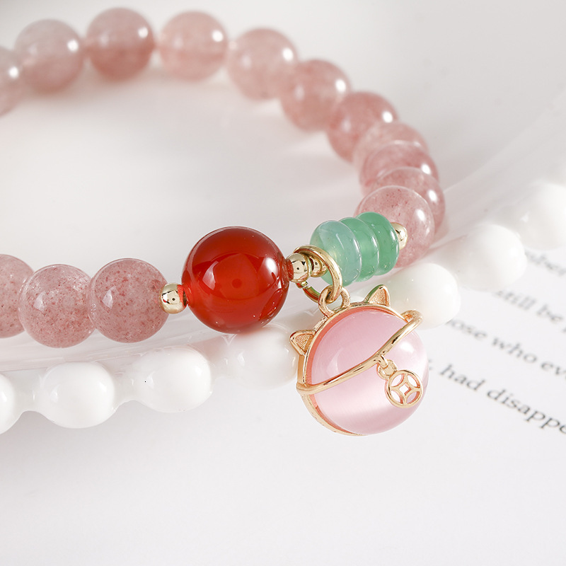 New design with niche pendant bracelet, multi-color mixed color cracked bucket, bead bracelet