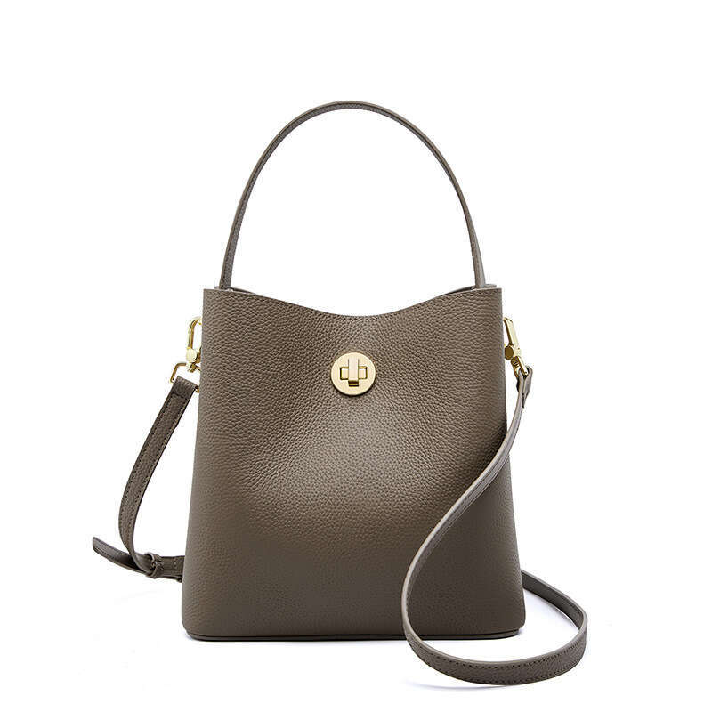 Tote Bag Spring Summer New Bucket Genuine Leather Single Shoulder Crossbody Large Capacity Handbag Women S Bag KQ