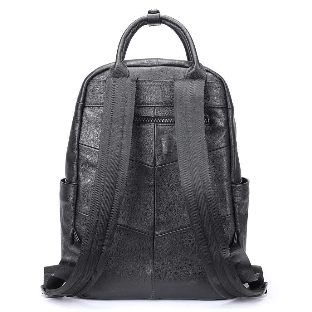 WESTAL Men's Leather Schoolbag Large Capacity Leisure Business Travel Computer Bag Simple Backpack For Men