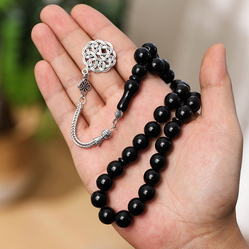 Transparent Blue 33 12 centimeter handheld counting Muslim Islamic prayer beads, Arabic bracelet