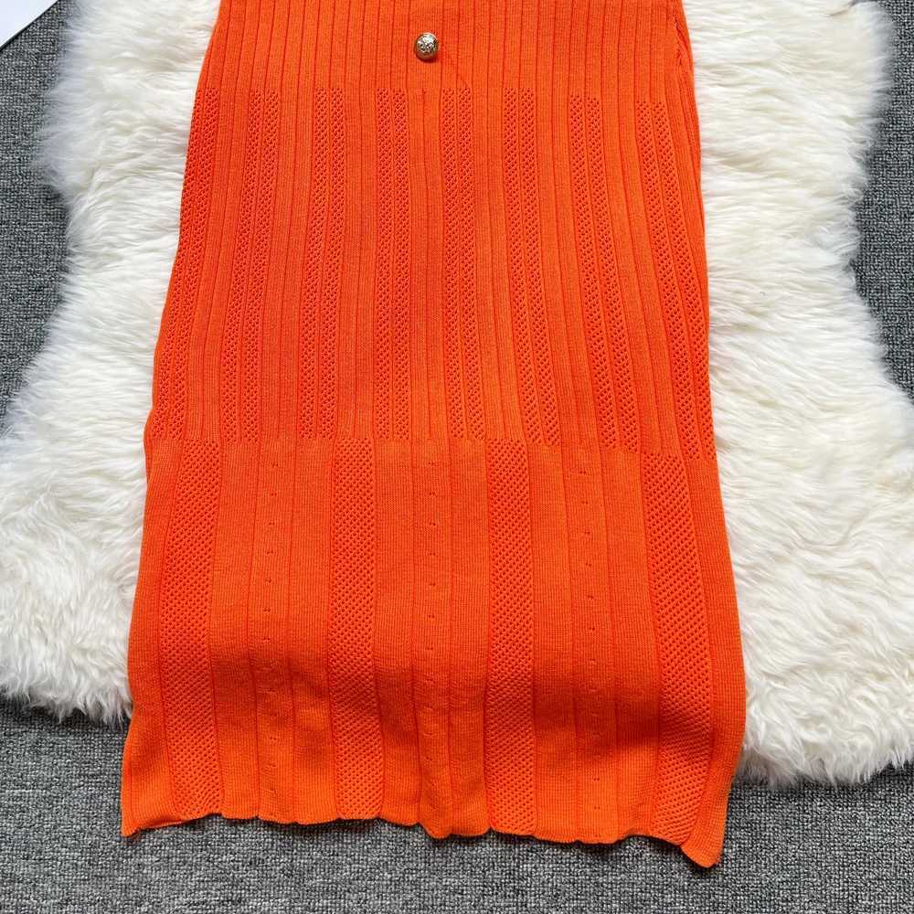 YuooMuoo 2025 Summer Women Knitted Long Dress Brand Fashion O-neck Buttons Bodycon Sweater Dress Elegant Lady Office VestidosXJ250514