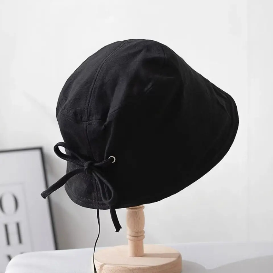 Foldable Bucket Hats for Women Summer Beach Sun Hats Outdoor Panama Fisherman Cap Female Wide Brim Sunscreen Caps 250514