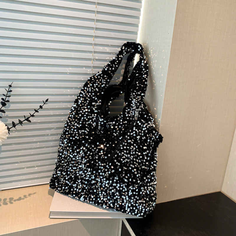 Free Delivery Designer Bag Large Capacity Commuter Female Popular Single Shoulder Underarm Bag Versatile Texture Shining Glitter Tote Bag Luxury Bag