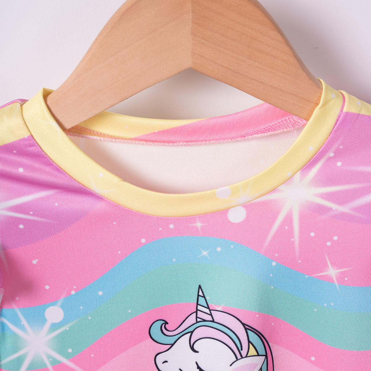 New summer baby girls dresses rainbow unicorn cute cartoon printing small fly sleeve short dress, daily wear and party wear, suitable for outings FJ05