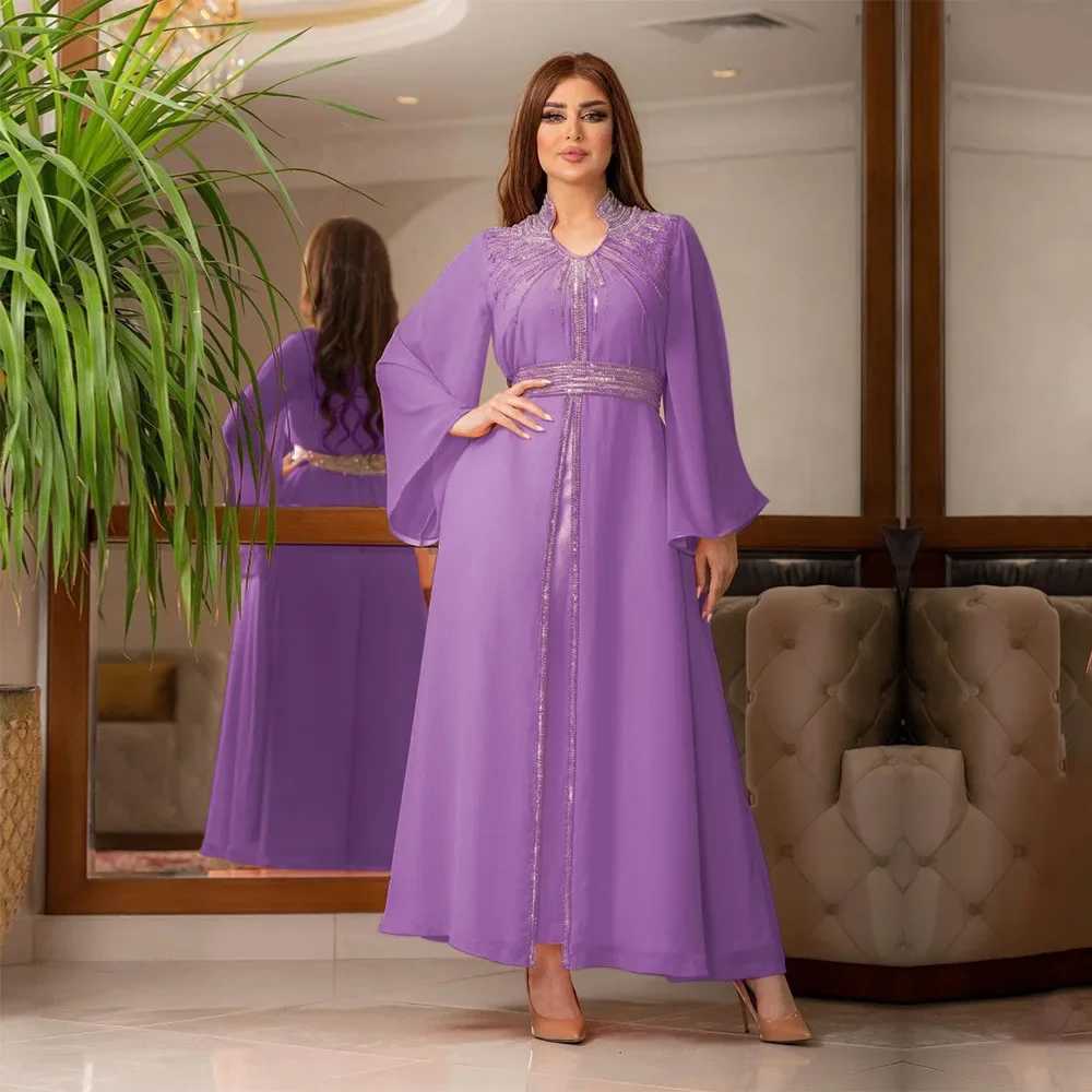 New Women Kimono Slve Diamonds Maxi Dress Eid Mubarak Djellaba Kaftan Muslim Abaya Ramadan Islamic Jalabiya Party Gown Caftan X250514