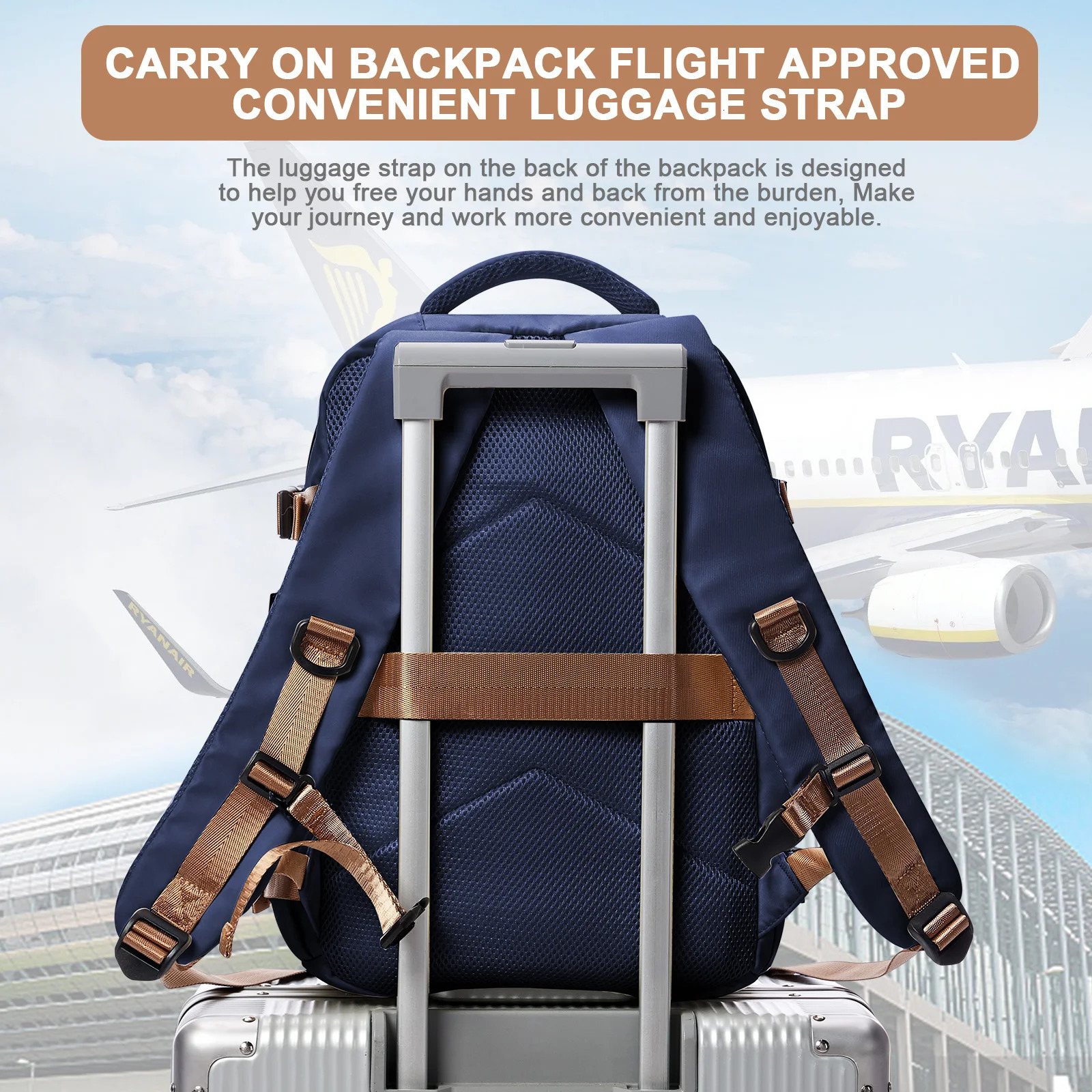 Mens Backpack Travel Cabin Bag Size Ryanair 40x20x25 Large Waterproof Business Notebook Female Gift 250514