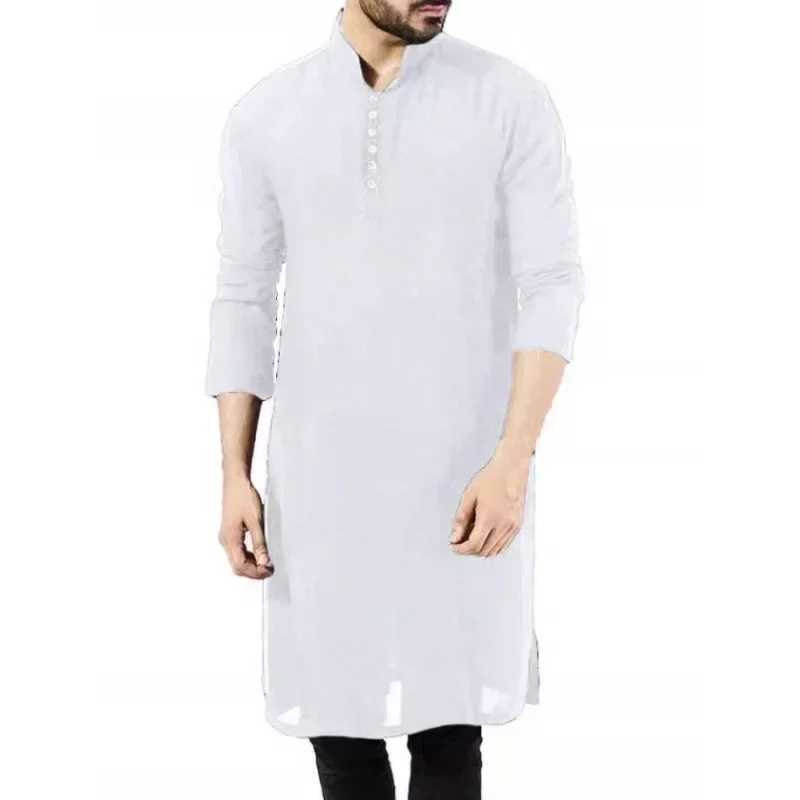 Abaya Men Shirts Long Sleeve Dress Islamic Chemise Elegant Kaftan Robe Pakistani Man Indian Clothes Muslim Eid Clothing S-5XL X250514