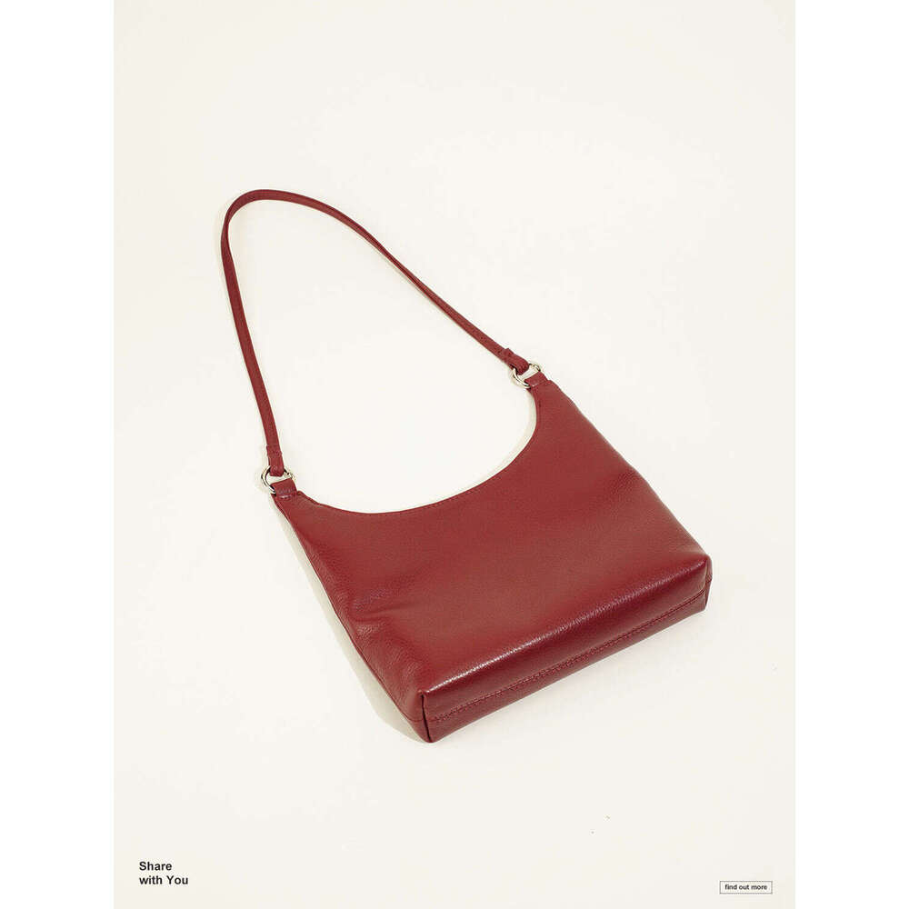 2025 new lychee pattern Korean style niche design artistic underarm bag red high-end single shoulder crossbody small bag