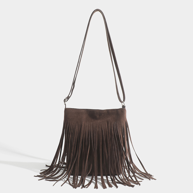 2025 New American Bohemian Tassel Classic Fashion Designer Multi functional Advanced Retro Versatile Saddle Thai Cool and Spicy Crossbody Bag Underarm