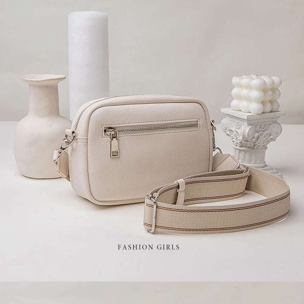 New Lychee Pattern Square Comfortable Weaving Style Wide Strap Small Single Shoulder Crossbody Bag