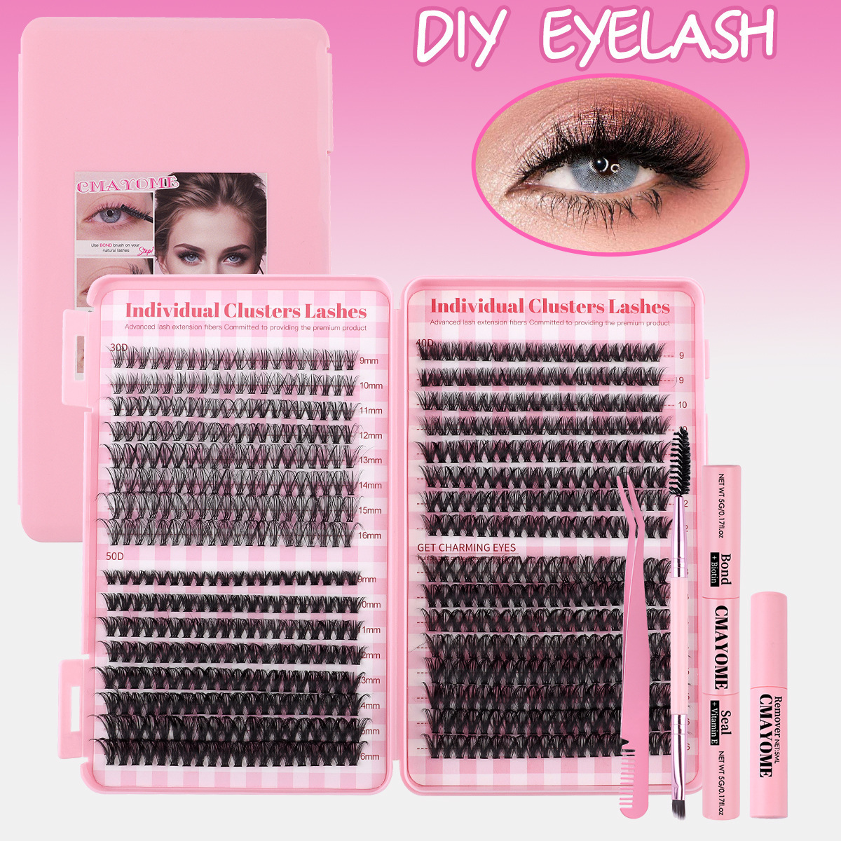 Eyelash Clusters Kit Large capacity Wispy Individual Lashes Natural DIY Cluster Eyelash Extensions for Beginners 241218