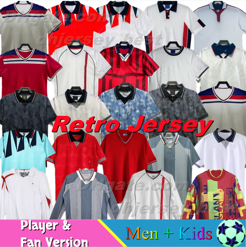 GASCOIGNE SOUTHGATE England Classic Retro Soccer Jerseys 1990 96 Euro SHEARER OWEN 98 Kids Vintage Football shirts ROONEY GERRARD LAMPARD 2000 04 02 06 Football Kit