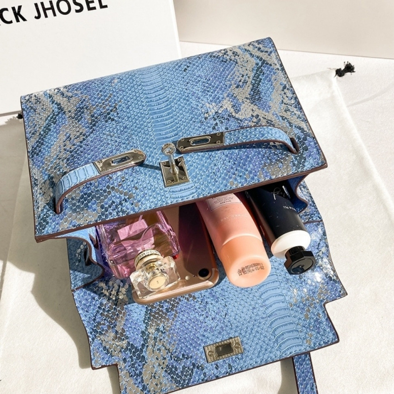 Designer Pack Hong Kong Snake Patterned Light Luxury Leather Kelly For Women Fashionable Handbag Crossbody Style Women S Bag Free Shipping