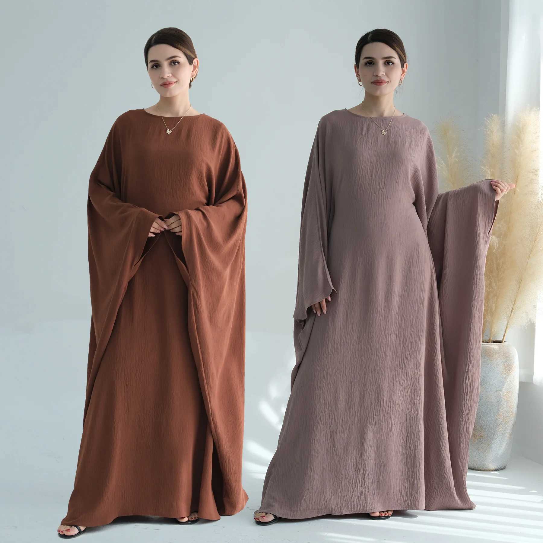 Loose Batwing Design Modest Belted Dress Middle East Plus Size Prayer Abaya EID Ramadan Islamic Arab Clothing for Women Robes X250514