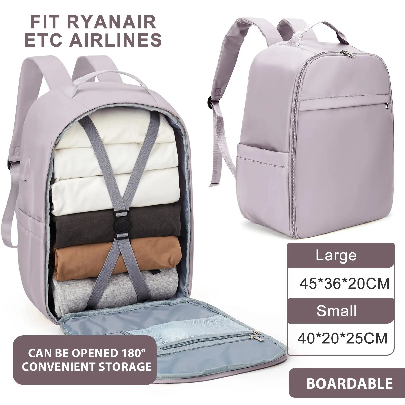 Likros Hand Luggage Backpack for Ryanair 40x20x25 Cabin Bag Easyjet 45x36x20 Lightweight Aeroplane CarryOns Travel 250514