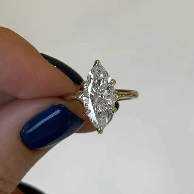 Vintage Marquise Cut Lab Diamond Ring 100% Real 925 Sterling Silver Engagement Wedding Band Rings for Women Promise JewelryXJ250514