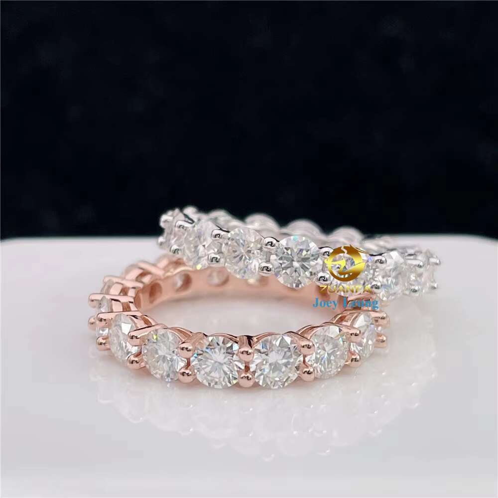 Luxury Style 925 Silver 14K 18K Gold Plated Hip Hop Jewelry VVS Moissanite Diamond Iced Out Band Rings