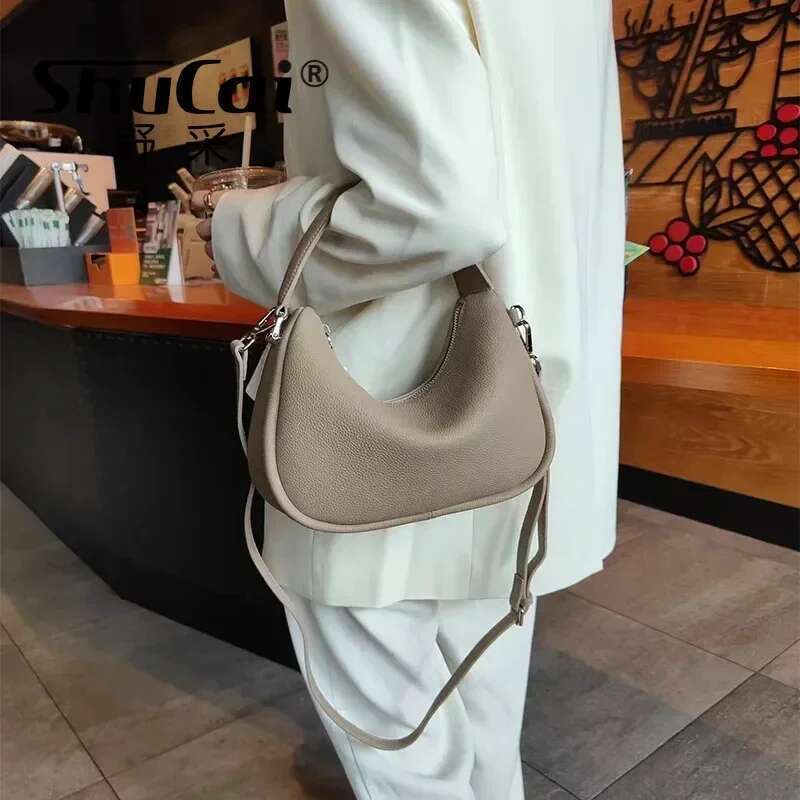 Genuine Leather Women's Designer Top Layer Of Cowhide Handbags Shoulder Crossbody Underarm Bag For Women