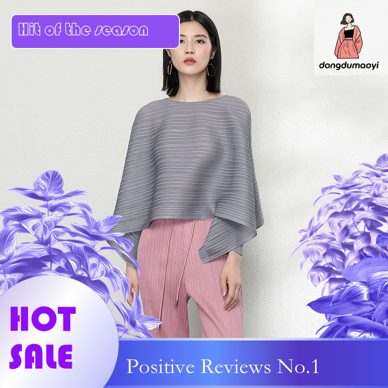 dongdumaoyi 2024 Spring New Wrinkled Long Sleeve T-shirt for Women's Miyake Design, Loose, Concealed, Slim and Versatile Top