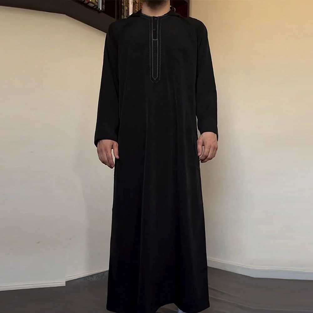 Ramadan Prayer Robe Muslim Robes Embroidered Long Sleeves Loose Thobe Style Leisure Tradition Arabic Clothing Dresses X250514