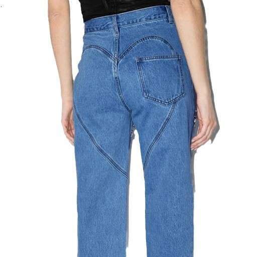 American Versatile Slimming 2025 New Spring Loose High Waist Long Straight Leg Pants Jeans for Women New Arrival Hot Style Loose Fashionable Printing