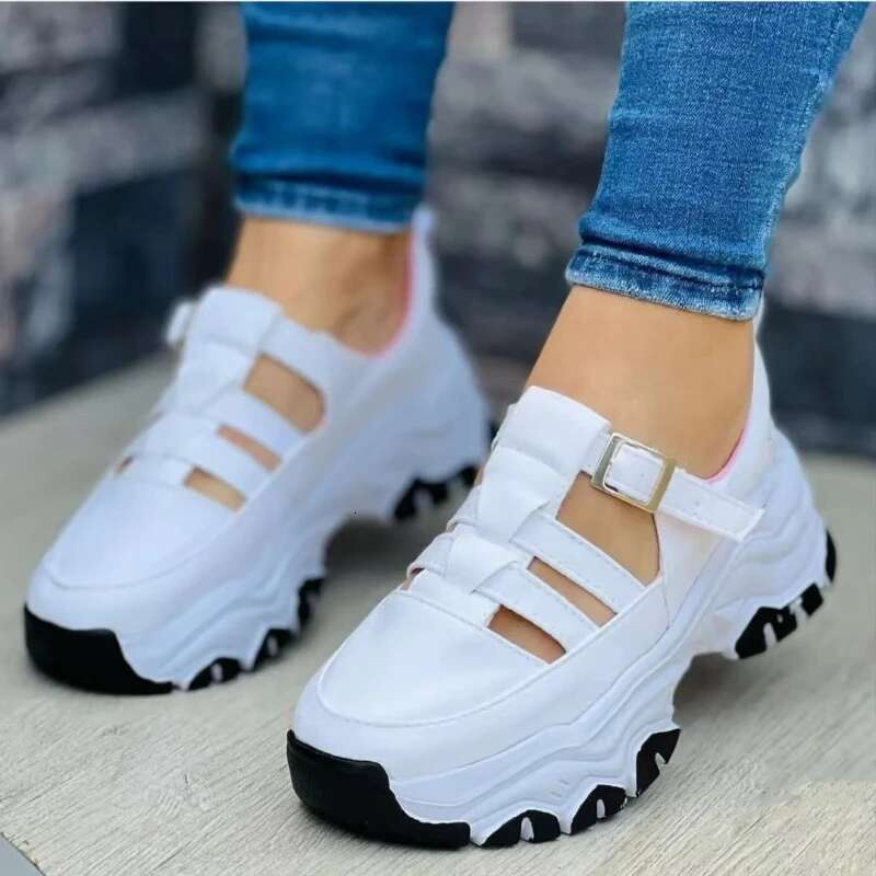 New Thick-soled Sports Fashion Casual Comfortable Slip-on Flat Women's Heightening Vulcanized Shoes