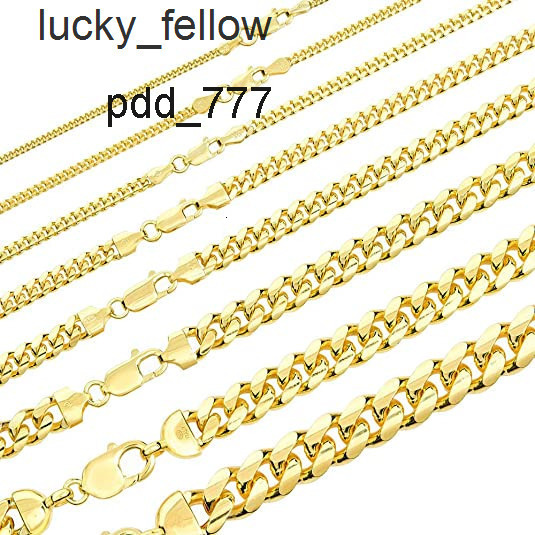 3mm Solid 925 Sterling Silver Miami Cuban Link Chain 14k Gold Plated Great Hip Hops Mens or Ladies Heavy Necklace for Pendant
