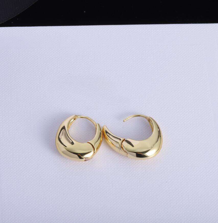 Designer Fashion Hoop Earrings Brand Gold Sier Smooth Circle Arc Hie Earring Eardrop for Women Lady Party Wedding High Quality Jewelry