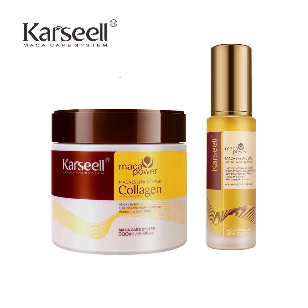 Karseell Collagen Treatment Deep Repair Mask 500Ml + Argan Oil Serum 50Ml For Dry Damaged All Hair Types