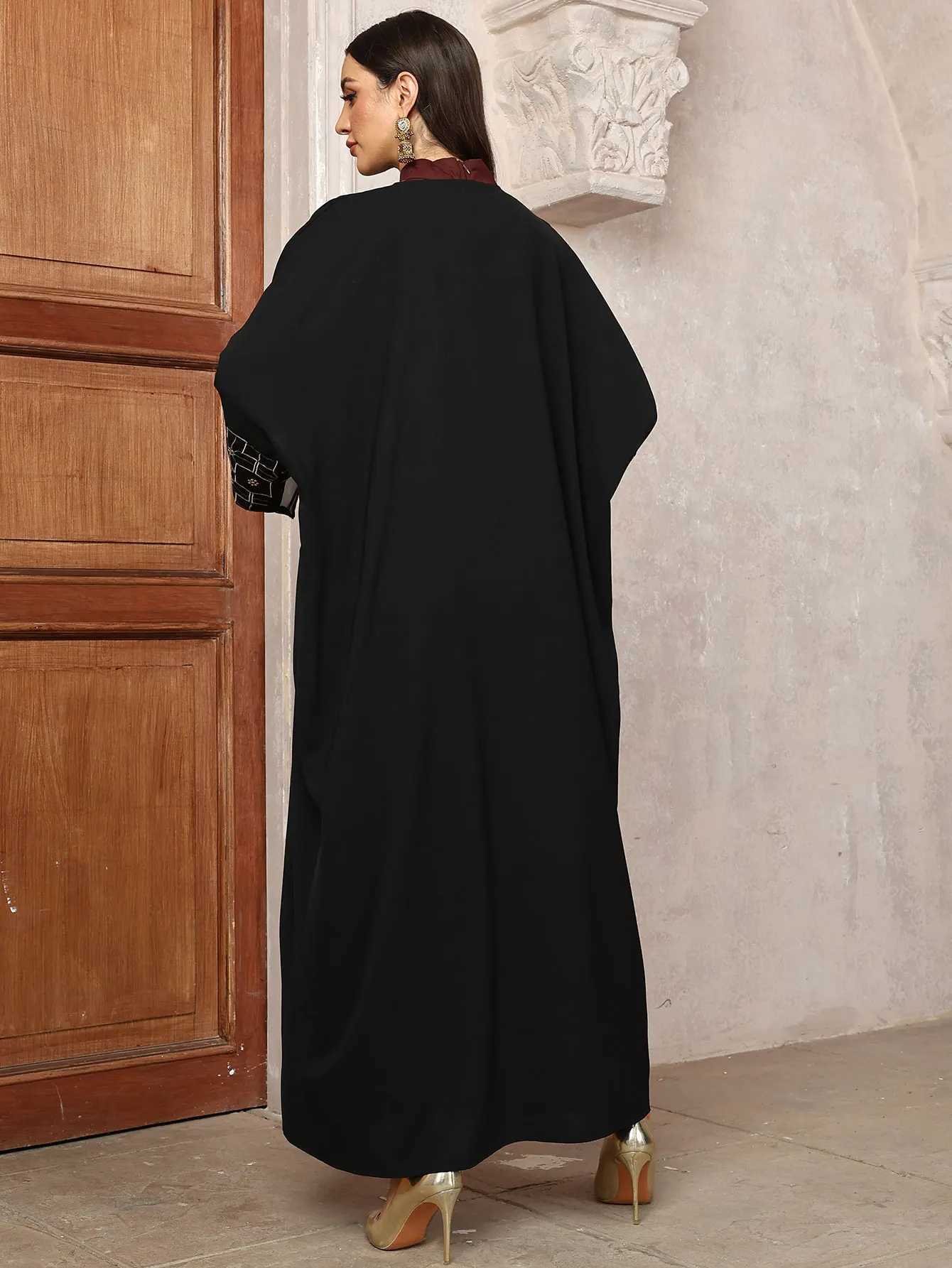Muslim Long Robe Embroidery Dress for Women Morocco Eid Kimono Ramadan Abayas Kaftan Islam Dubai Arab Holiday Party Maxi Dress X250514