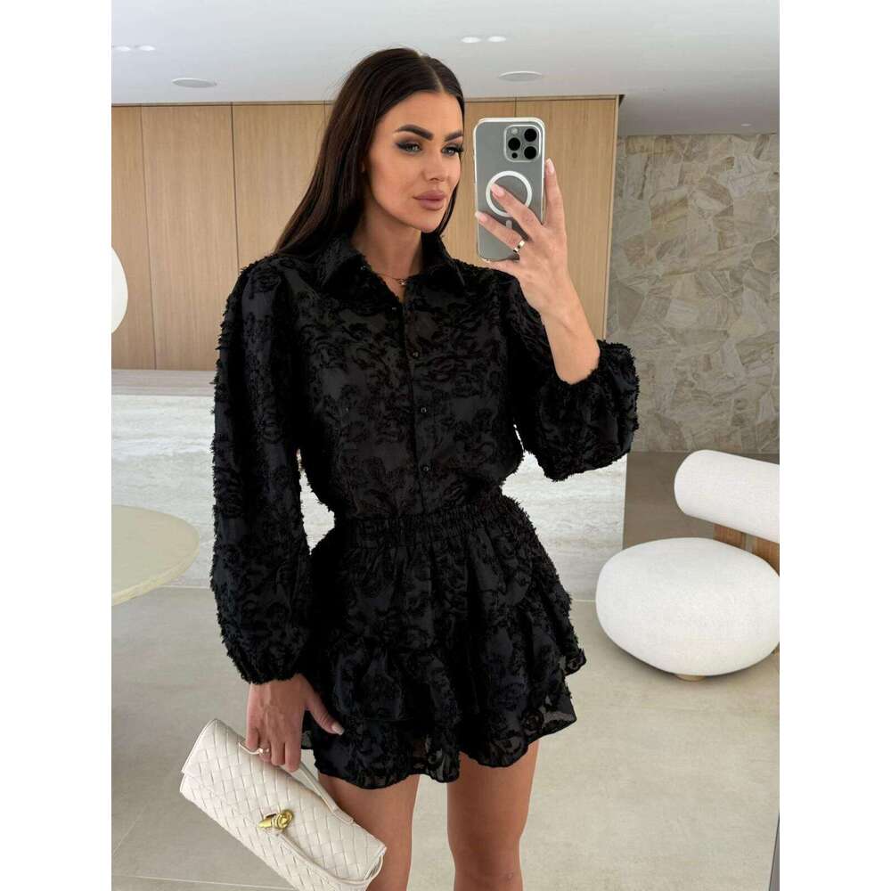 Sets for Women Outfits 25 Year Summer Lace Hollow Out Casual Long Sleeved Set -68689 Washable Gentle Wind Leisure Time Business Affairs New Product